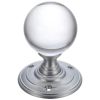 Zoo Hardware Glass Ball Mortice Knob - 55mm - Satin Chrome