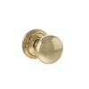 Old English Harrogate Solid Brass Mushroom Mortice Knob on Concealed Fix Rose - Raw Brass