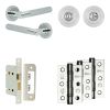 Complete Bari Door Handle Pack - Bathroom Lock (Standard Thumb Turn) - Polished Chrome - 65mm / 3-inch Hinges - JE-D5B3-PC