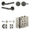 Complete Midtown Door Handle Pack - Heavy Duty Tubular Bathroom (Plain Thumb Turn) - Black Nickel - 102mm / 4-inch Hinges - JE-G32A2-BN