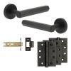 Complete Hex Door Handle Pack - Internal Doors - Black - By Frelan Hardware - JE-C4A-MB