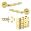 Complete Midtown Door Handle Pack - Internal Doors - Satin Brass - 64mm / 3-inch Hinges - JE-G1B-SB