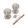Ribbed Rim/Mortice Door Knob Polished Nickel