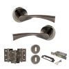 STATUS Colorado Door Handle Pack (3 Lever Lock Set - 2.5" CE Sashlock, 3" Fire Rated Hinges x3) - Black Nickel