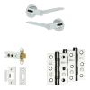 Complete Gio Door Handle Pack - Heavy Duty Latch - Polished Chrome - 76mm / 3-inch Hinges - JE-E21B-PC