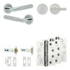 Complete Bari Door Handle Pack - Heavy Duty Tubular Bathroom (Knurled Thumb Turn) - Polished Chrome - 102mm / 4-inch Hinges - JE-D32A1-PC