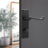 Victorian Scroll Bathroom Lever Handle 150mm Matt Black