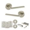STATUS Alabama Door Handle Pack (3 Lever Lock Set - 2.5" CE Sashlock, 4" Fire Rated Hinges x3) - Satin Nickel