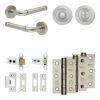 Complete Midtown Door Handle Pack - Heavy Duty Tubular Bathroom (Standard Thumb Turn) - Satin Nickel - 64mm / 3-inch Hinges - JE-G30B3-SN
