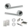 STATUS Nebraska Door Handle Pack (Euro Lock Set - 3" CE Sashlock, 4" Slim Knuckle Hinges x2) - Polished Chrome