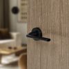 Forme Milly Lever Door Handle on Minimal Round Rose - Matt Black (Pair)