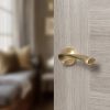 STATUS Colorado Lever Door Handle on Round Rose - Satin Brass (Pair)