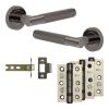 Complete Bari Door Handle Pack - Internal Doors - Black Nickel - 76mm / 3-inch Hinges - JE-D3B-BN