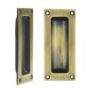 Zoo Hardware Flush Pull - 102 x 45mm 13mm Depth - Antique Brass