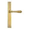 Polished Brass Reeded Slimline Lever Latch Set