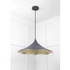 Smooth Brass Flora Pendant in Slate