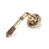Polished Bronze Reeded Lever on Rose Set - Unsprung