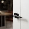 Oro & Oro Frana Lever Door Handle on Square Rose - Matt Black (Pair)