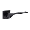 Oro & Oro Frana Lever Door Handle on Square Rose - Matt Black (Pair)