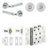 Complete Midtown Door Handle Pack - Heavy Duty Tubular Bathroom (Standard Thumb Turn) - Polished Chrome - 64mm / 4-inch Hinges - JE-G30A3-PC