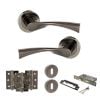 STATUS Colorado Door Handle Pack (3 Lever Lock Set - 3" CE Sashlock, 3" Fire Rated Hinges x3) - Black Nickel