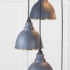 Hammered Brass Brindley Cluster Pendant in Slate