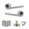 STATUS Nebraska Door Handle Pack (Latch Set - 2.5" CE Latch, 3" Fire Rated Hinges x3) - Polished Chrome