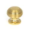 Polished Brass Beehive Cabinet Knob 30mm