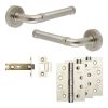 Complete Midtown Door Handle Pack - Internal Doors - Satin Nickel - 76mm / 4-inch Hinges - JE-G3A-SN