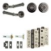 Complete Classic Door Handle Pack - Heavy Duty Tubular Bathroom (Standard Thumb Turn) - Black Nickel - 102mm / 3-inch Hinges - JE-A32B3-BN