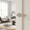 Complete Classic Door Handle Pack - Heavy Duty Latch - Satin Nickel - 64mm / 3-inch Hinges - JE-A20B-SN