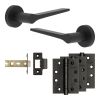 Complete Gio Door Handle Pack - Internal Doors - Black - By Frelan Hardware - JE-E2A-MB