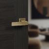 Senza Pari Panetti Lever Door Handle on Flush Square Rose - Satin Brass (Pair)