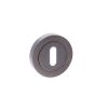 STATUS Key Escutcheons on Round Rose - Black Nickel (Pair)