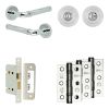 Complete Midtown Door Handle Pack - Bathroom Lock (Standard Thumb Turn) - Polished Chrome - 65mm / 3-inch Hinges - JE-G5B3-PC