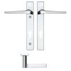 Zoo Hardware Draco Lever Euro Lock (92mm c/c) On Narrow Backplate - 220x32mm - Polished Chrome