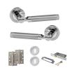 STATUS Dakota Door Handle Pack (3 Lever Lock Set - 3" CE Sashlock, 4" Slim Knuckle Hinges x2) - Satin Chrome/Polished Chrome