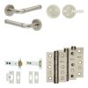 Complete Midtown Door Handle Pack - Heavy Duty Tubular Bathroom (Plain Thumb Turn) - Satin Nickel - 102mm / 3-inch Hinges - JE-G32B2-SN