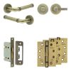 Complete Midtown Door Handle Pack - Bathroom - Antique Brass - By Frelan Hardware - JE-G5A1-AB