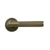 Burnished Brass Brompton Lever on Rose Set (Beehive) - Unsprung