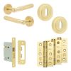 Complete Bari Door Handle Pack - Sashlock - Satin Brass - 76mm / 3-inch Hinges - JE-D8B8-SB