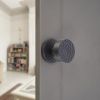 Hammered Knurlmond Mortice Door Knob Matt Black