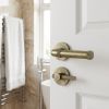 Complete Midtown Door Handle Pack - Heavy Duty Tubular Bathroom (Knurled Thumb Turn) - Antique Brass - 102mm / 3-inch Hinges - JE-G32B1-AB