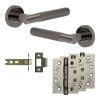 Complete Bari Door Handle Pack - Internal Doors - Black Nickel - 76mm / 4-inch Hinges - JE-D3A-BN