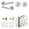 Complete Bari Door Handle Pack - Heavy Duty Tubular Bathroom (Standard Thumb Turn) - Polished Chrome - 64mm / 4-inch Hinges - JE-D30A3-PC