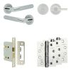 Complete Bari Door Handle Pack - Bathroom Lock (Plain Thumb Turn) - Polished Chrome - 76mm / 4-inch Hinges - JE-D6A2-PC