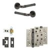 Complete Midtown Door Handle Pack - Heavy Duty Latch - Black Nickel - 64mm / 4-inch Hinges - JE-G20A-BN
