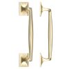 Zoo Hardware Pull Handle on Square Rose - Polished Brass