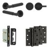 Complete Bloom Door Handle Pack - Bathroom - Black - By Frelan Hardware - JE-B5A1-MB