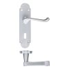 Zoo Hardware Project Oxford lever on lock backplate - 168mm x 42mm - Satin Chrome